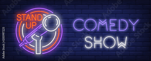 Comedy show neon sign