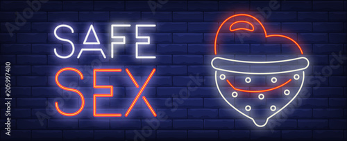 Safe sex neon sign