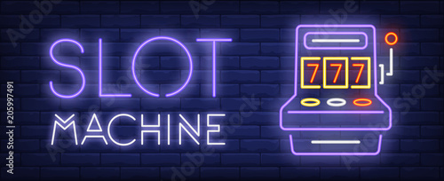 Slot machine neon sign