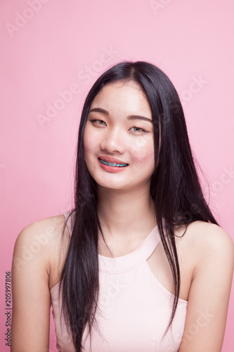 Portrait of beautiful young Asian woman.