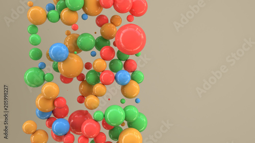 Fototapeta Naklejka Na Ścianę i Meble -  Colorful spheres of random size on white background