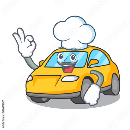 Chef taxi character cartoon style