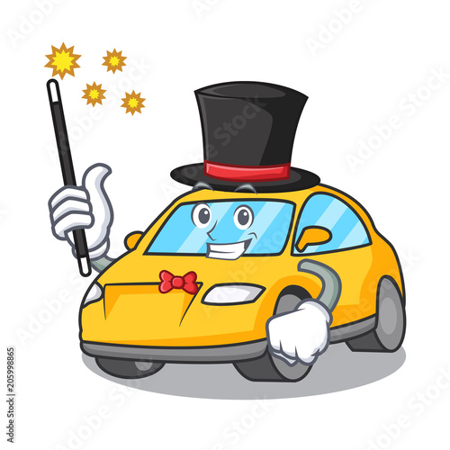 Magician taxi character mascot style