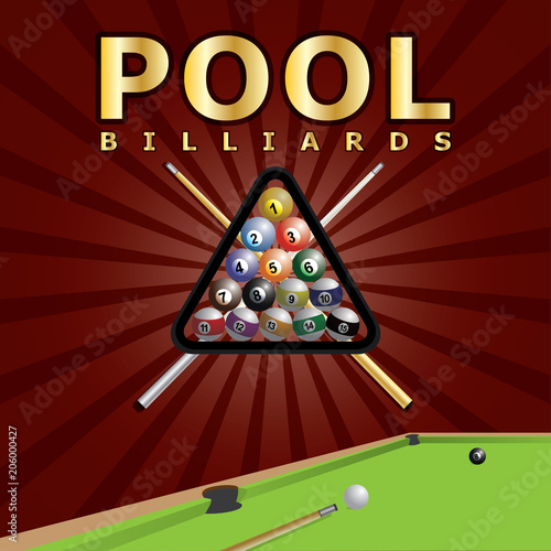 illustration red pool table vector