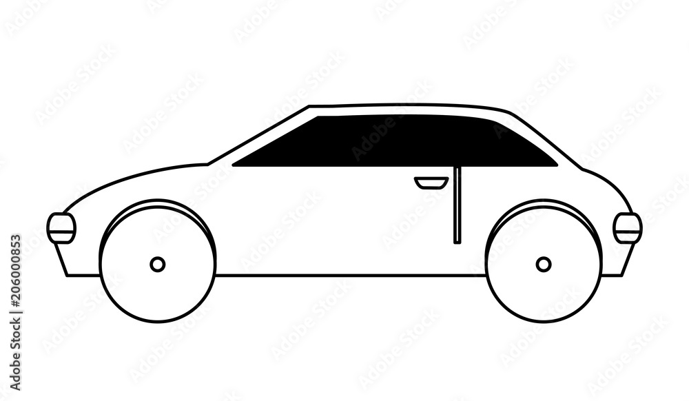 car icon over white background, side view design, vector illustration