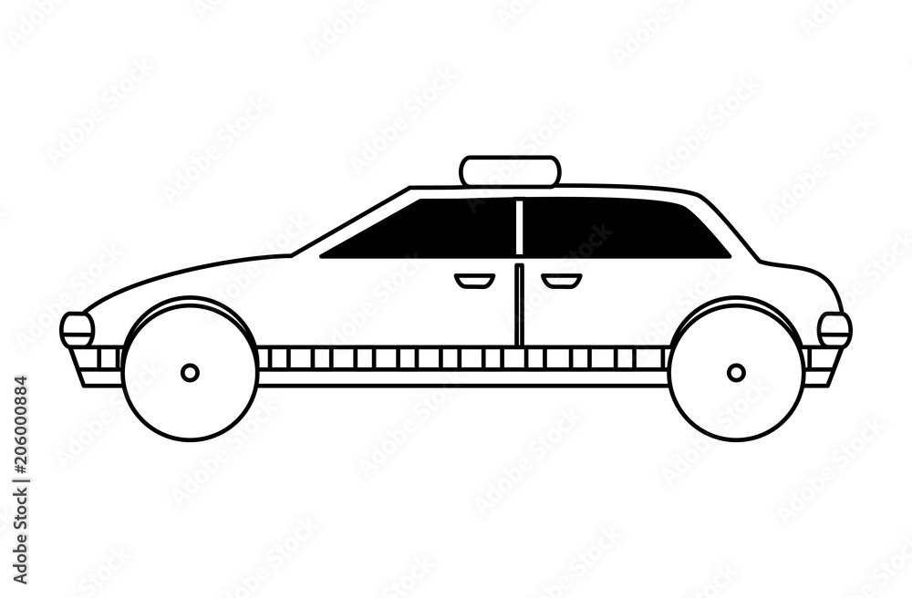 taxi car icon over white background, vector illustration