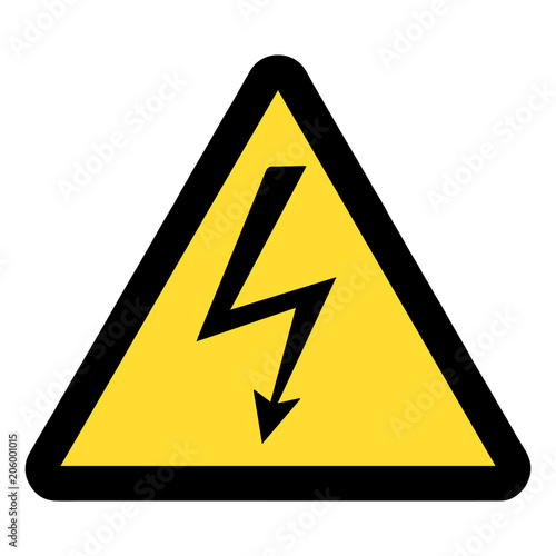Standard Pictogam of High voltage Symbol, Warning sign of Globally Harmonized System (GHS)
