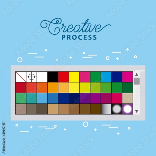 color sampler working process tools vector illustration