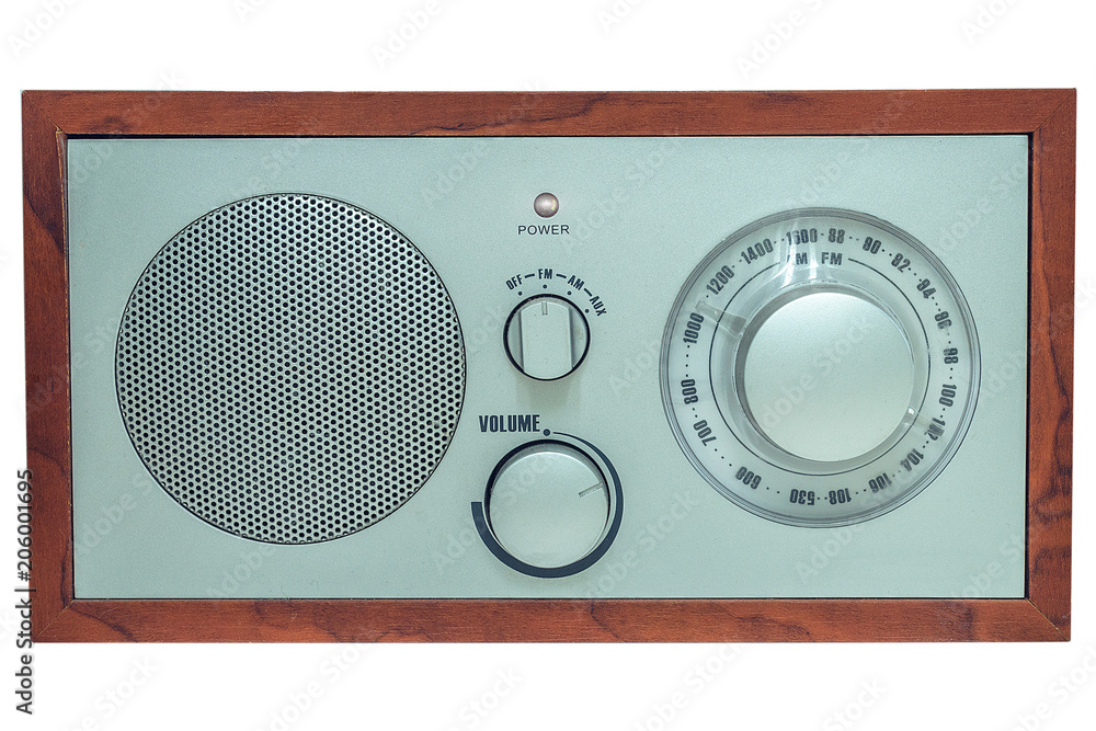 radio receiver on white isolated background radio receiver on white isolated background