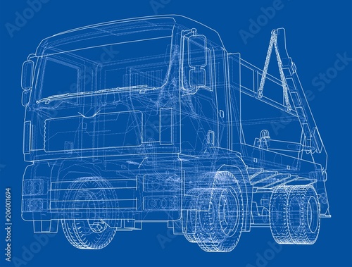 Garbage truck concept. Vector