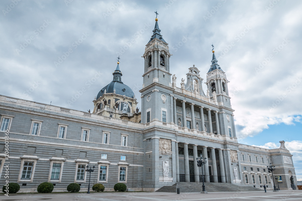 View of Almudena Cathedral in Madrid