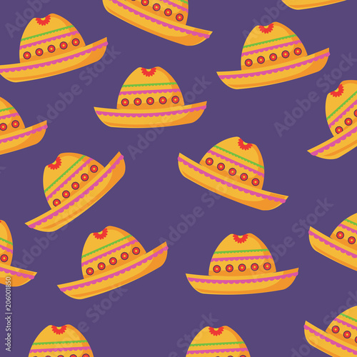 background of Mexican hat pattern, vector illustration design