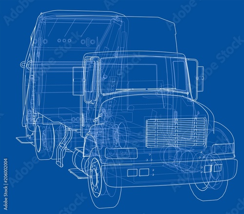 Garbage truck concept. Vector