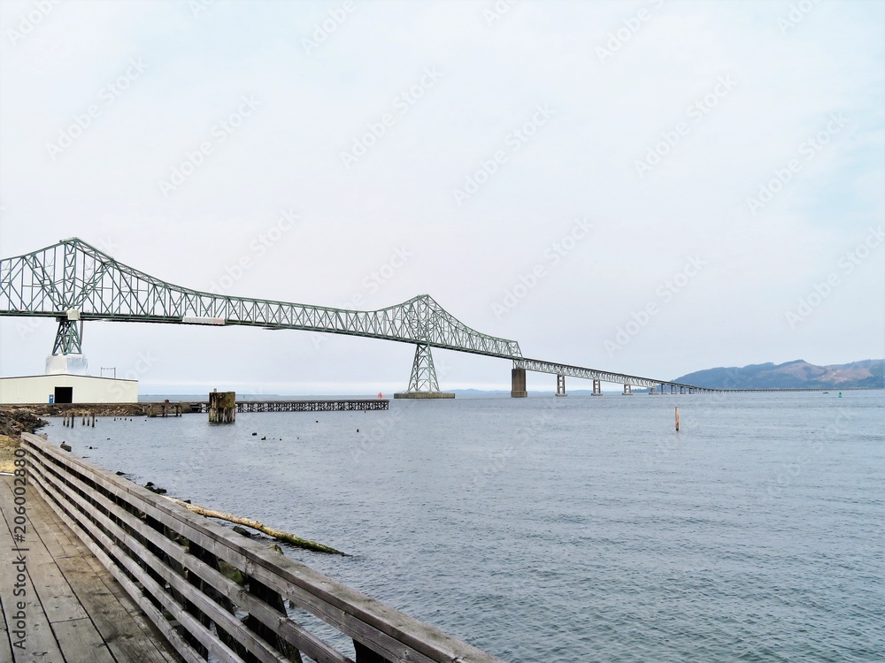 Astoria-Megler Bridge, a steel cantilever through truss bridge spanning the Columbia River between Astoria, Oregon and Washington State
