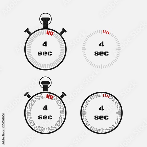 Timer 4 seconds on gray background .