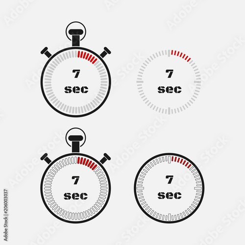 Timer 7 seconds on gray background .