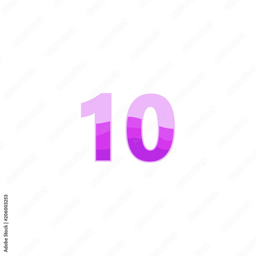 Number 10 Vector Template Design Illustration