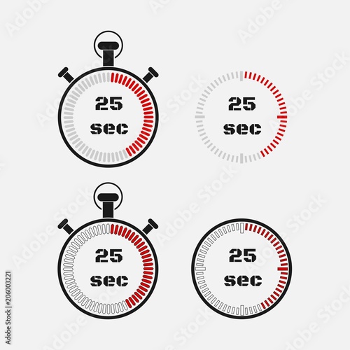 Timer 25 seconds on gray background .