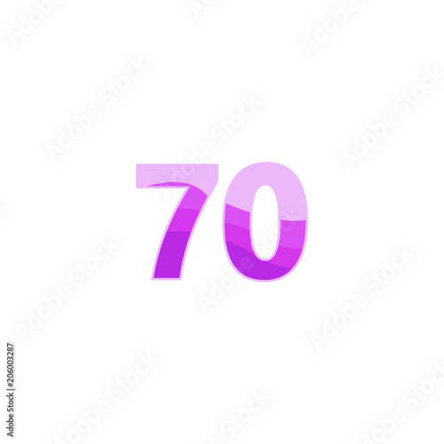 Number 70 Vector Template Design Illustration