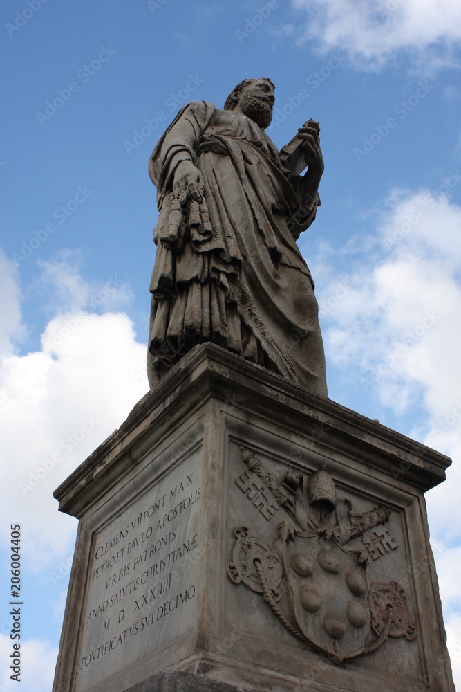 Obraz premium Man sculpture from St Angelo bridge in Rome, Italy.