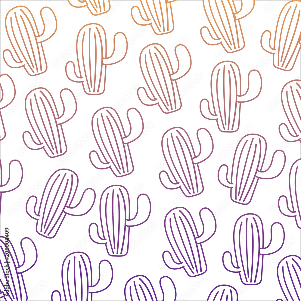 background of cactus plant pattern, vector illustration design