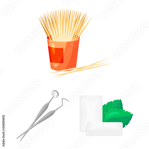 Dental care cartoon icons in set collection for design. Care of teeth vector symbol stock web illustration.