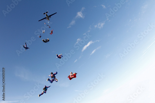 Skydiving. Formation jump.
