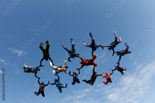 Skydiving. Formation jump.