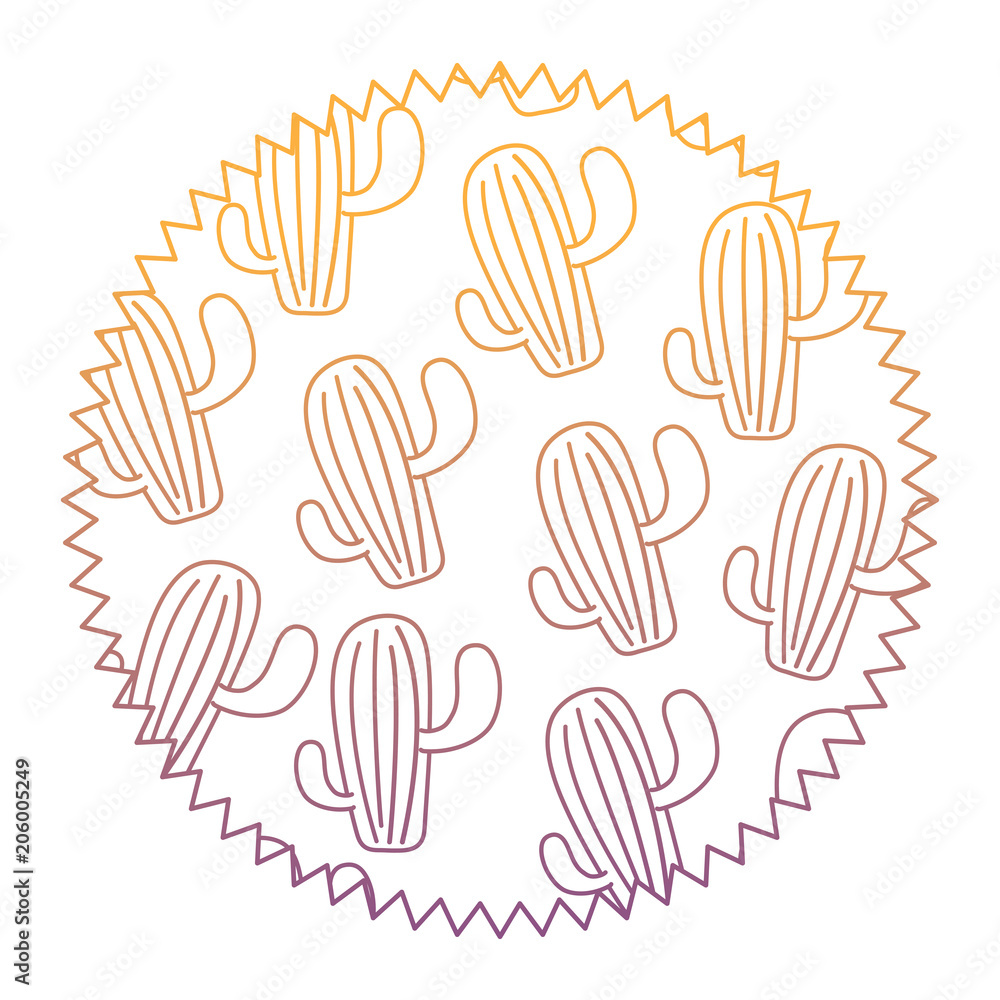 seal stamp with cactus plant pattern over white background, vector illustration seal stamp with cactus plant pattern over white background, vector illustration