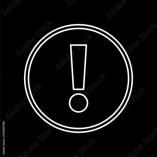 Exclamation mark sign icon, Alert icon on dark background