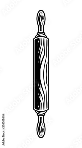 Vintage wooden rolling pin template