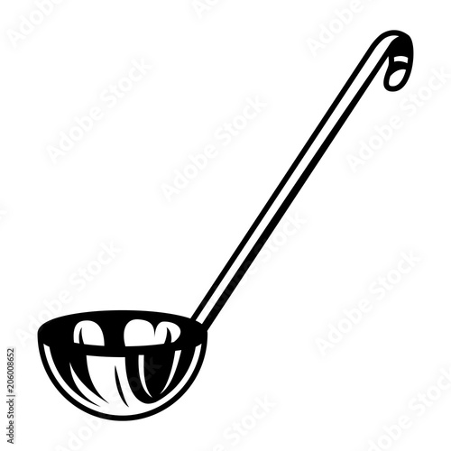 Vintage monochrome kitchen ladle template