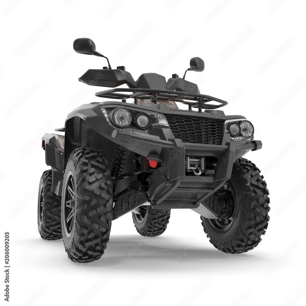 Fototapeta premium ATV Four Wheeler Bike na białym. Ilustracja 3D