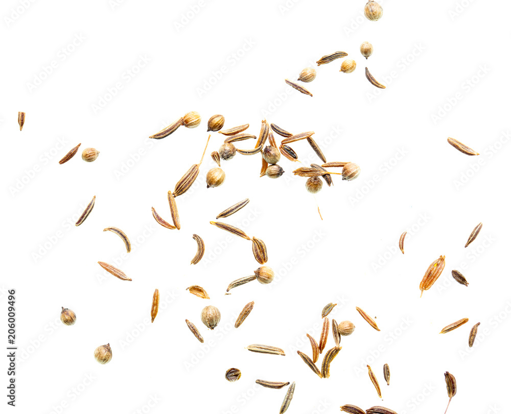 Sesame seeds with bread on white background Sesame seeds with bread on white background