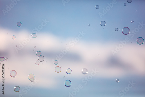 Wallpaper Mural Soap bubbles in flight against the sky Torontodigital.ca