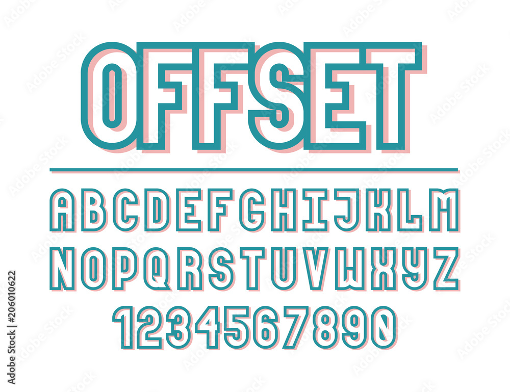 Naklejka premium Modern line alphabet.