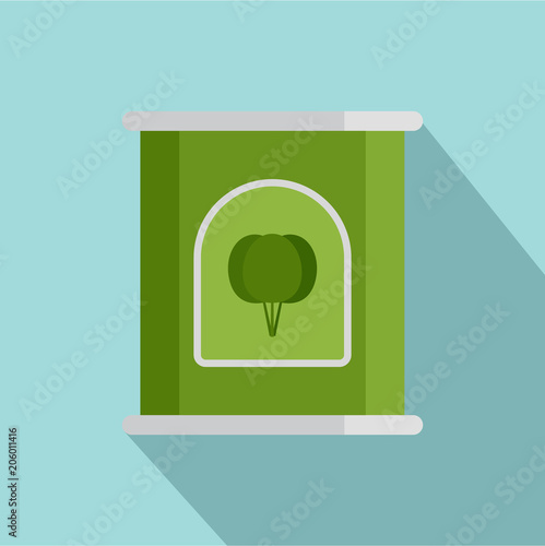 Spinach tin icon. Flat illustration of spinach tin vector icon for web design