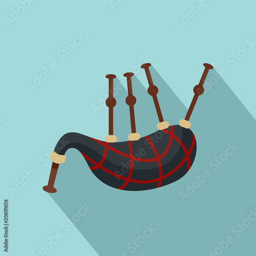 Bagpipes icon. Flat illustration of bagpipes vector icon for web design