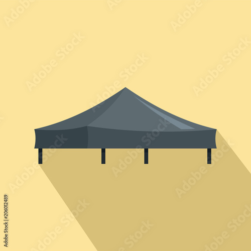 Black tent icon. Flat illustration of black tent vector icon for web design