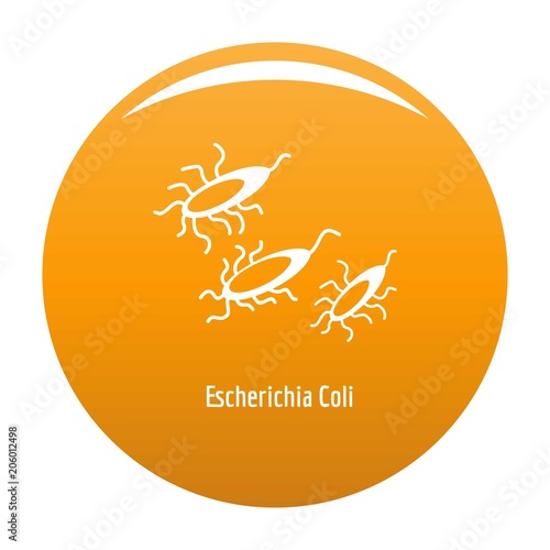 Escherichia Coli icon. Simple illustration of escherichia colin vector icon for any design orange