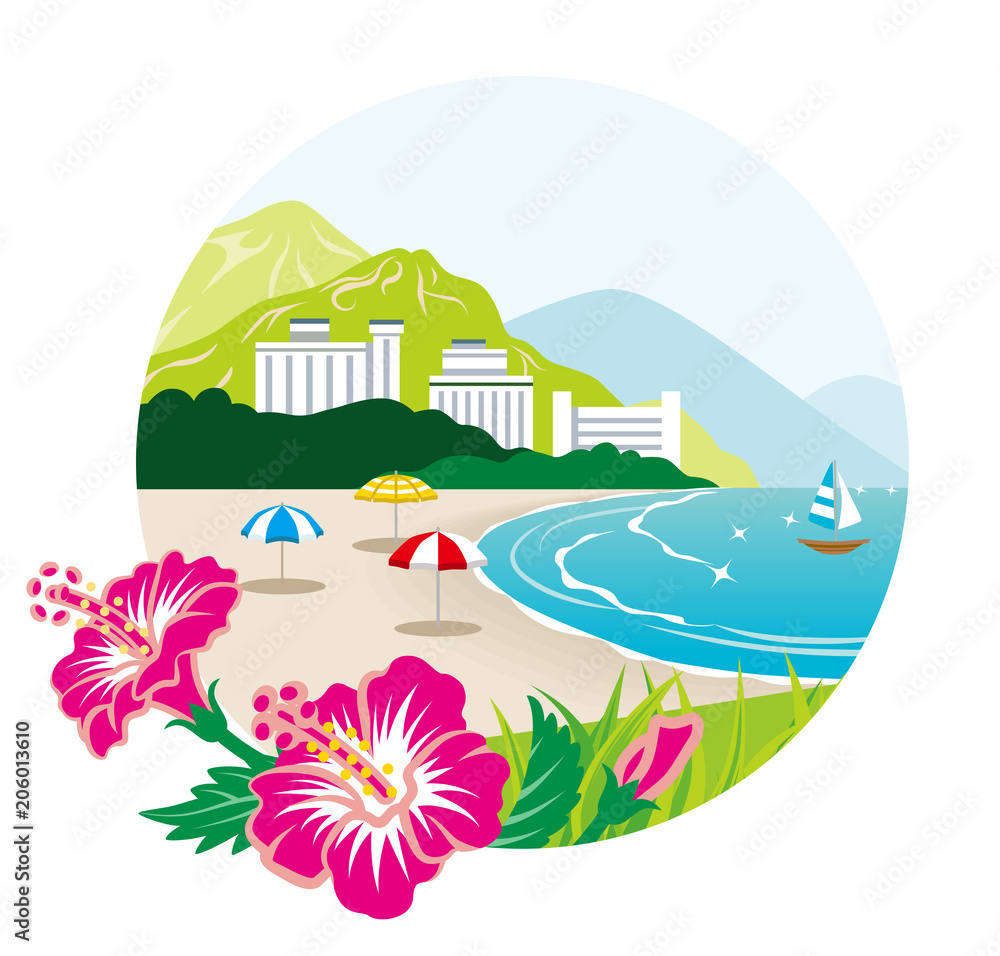 Summer resort landscape clip art
