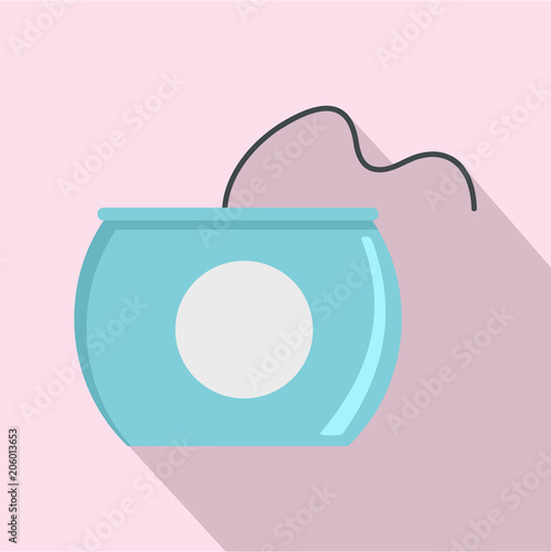 Open dental floss box icon. Flat illustration of open dental floss box vector icon for web design