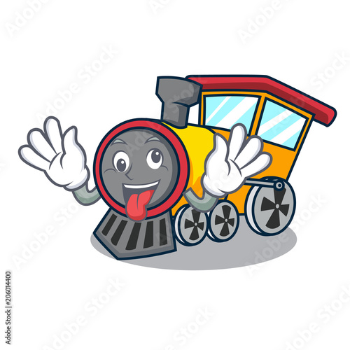Crazy train mascot cartoon style