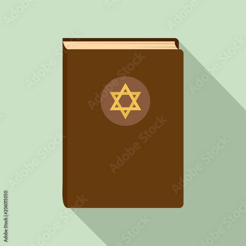 Judaism book icon. Flat illustration of judaism book vector icon for web design