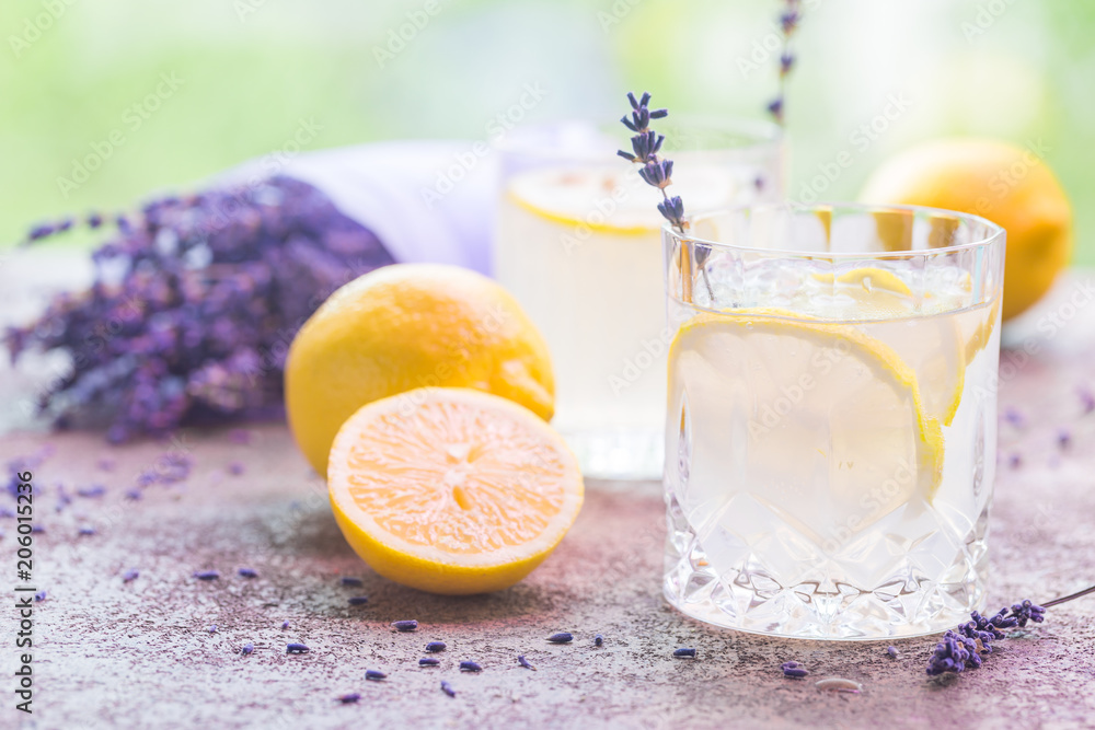 Lemonade with lemons and lavender Lemonade with lemons and lavender