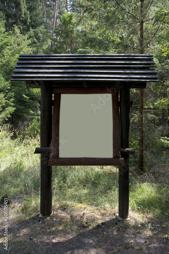 information board in the forest  