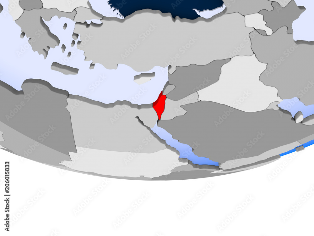 Fototapeta premium Israel on globe