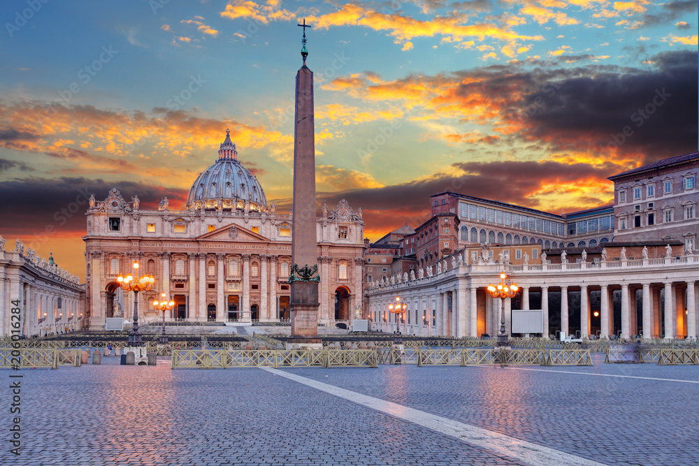 Fototapeta premium Bazylika San Pietro, Watykan, Rzym, Włochy