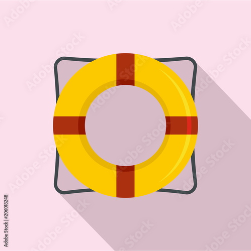 Life buoy icon. Flat illustration of life buoy vector icon for web design