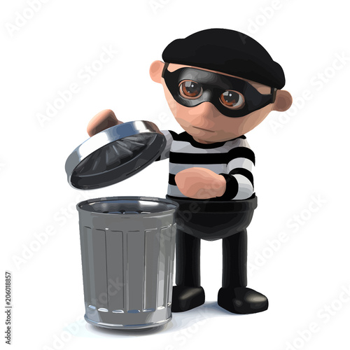 3d Burglar goes through your trash